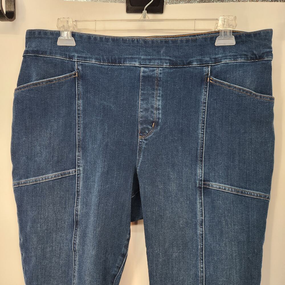 Duluth Trading Co Dark Wash Pull on Skinny Denim Jeans Plus Women's 18 - Picture 7 of 8